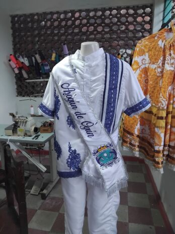 Faixa para Ogã bordada em 3d e personalizada para Candoblé e Umbanda .