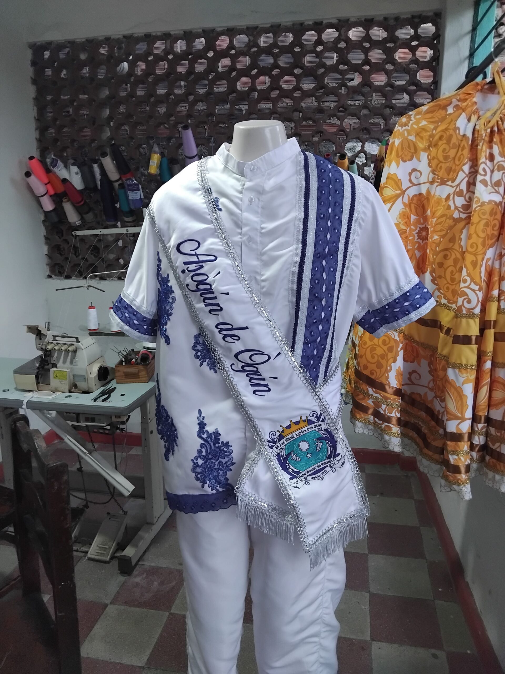 Faixa para Ogã bordad e personalizada para Candoblé e Umbanda .