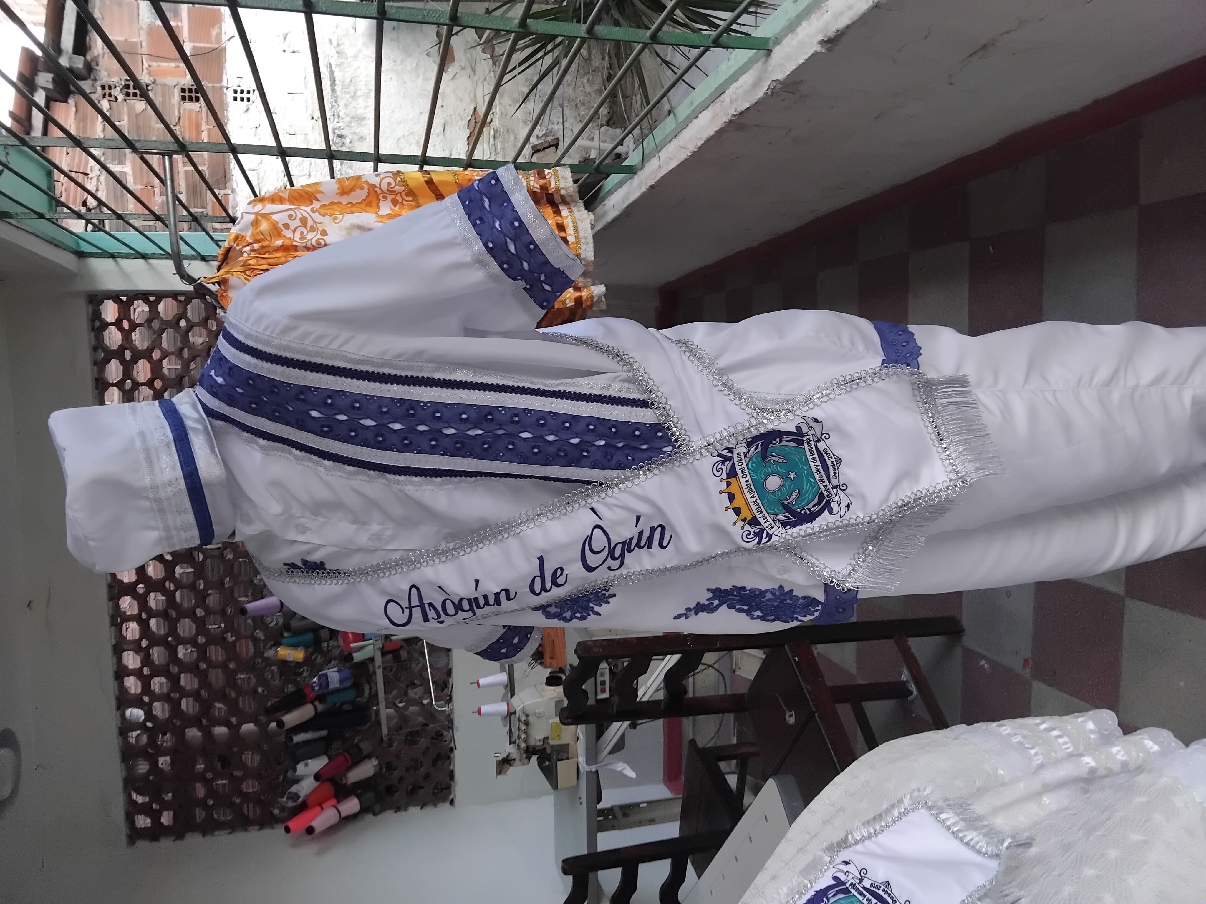 Faixa para Ogã bordada em 3d e personalizada para Candoblé e Umbanda .