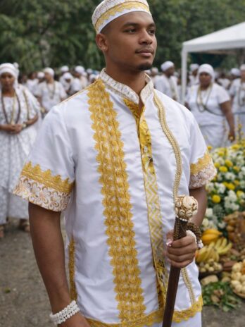 Conjunto masculino veste M para candoblé e Umbada .