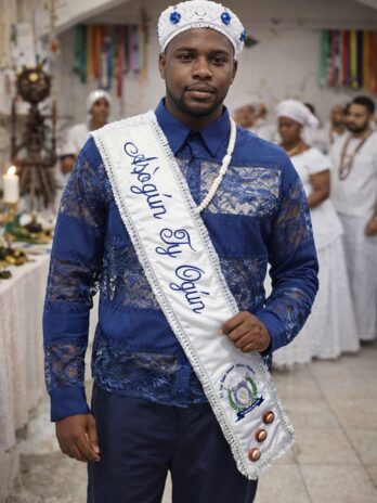 Faixa para Ogã bordada e personalizada para candoblé e Umbada